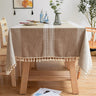 Nordic Christmas Table Cloth Hollow Tassel Table Cloth Solid Color Long Stripe Jacquard Table Cloth Tea Table Mat Cotton Linen Julia M Home & Kitchen
