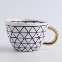 Motif Gold-Handle Ceramic Mug, 350 mL