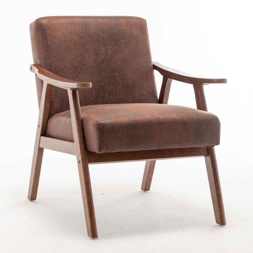 Medieval modern chair, solid wood frame living room chair, accent chair with ultra thick backrest - Julia M LifeStyles