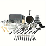 71-Piece Stainless Steel Cookware and Tableware Set