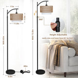 Arc Floor Lamp for Living Room with 3 Color Temperatures, Farmhouse Floor Lamps with Remote & Dimmable Bulb Office Julia M Home & Kitchen