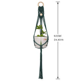 Green Hanging Basket Green Plant Wall Hanging Flower Pot Bohemian Hand-Woven Net Pocket Flower Pot Balcony Decoration