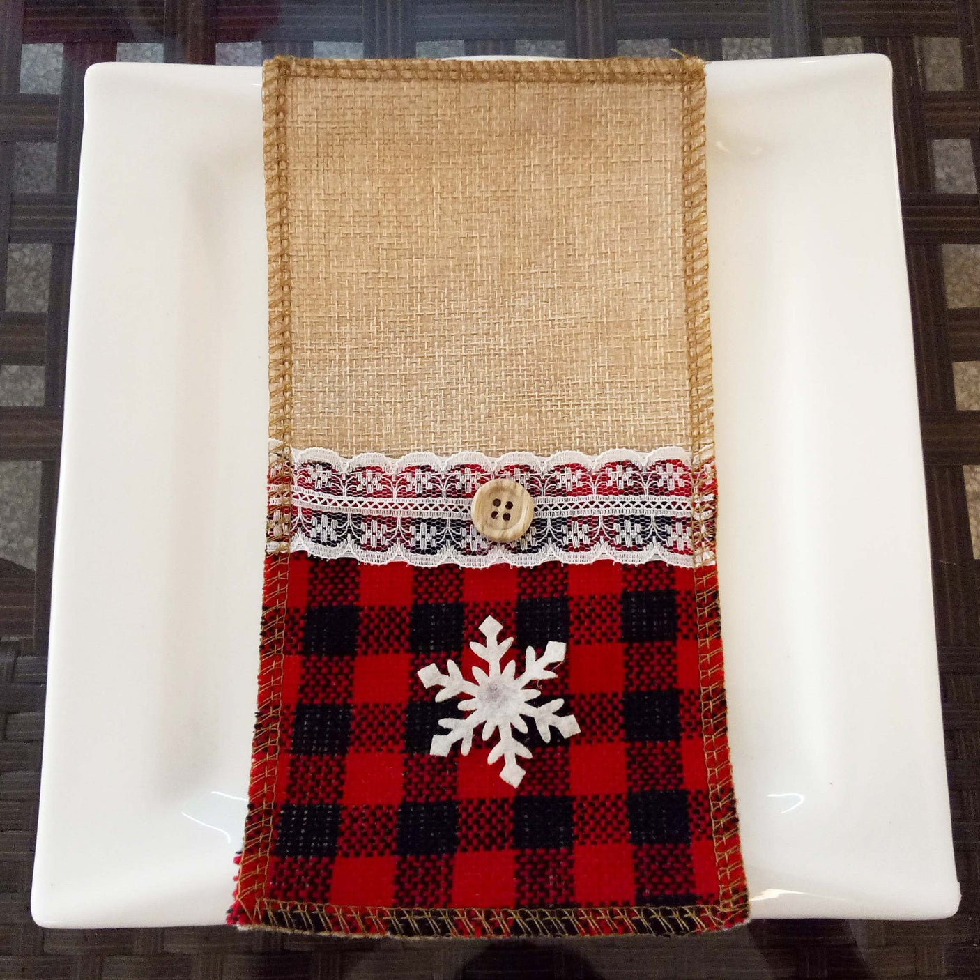Christmas knife and fork set, Christmas decoration, restaurant decoration, hotel decoration, linen cloth, Christmas knife and fork set Julia M Home & Kitchen