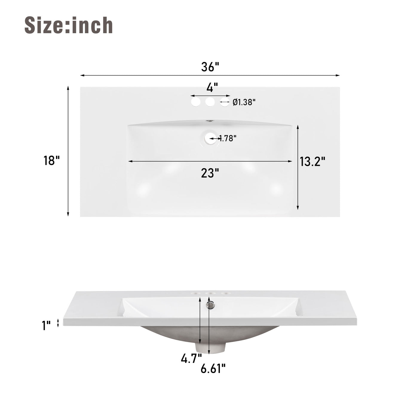 [Sink Only] 36-inch Resin Sink-Resin - Julia M LifeStyles