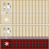 Christmas knife and fork set, Christmas decoration, restaurant decoration, hotel decoration, linen cloth, Christmas knife and fork set Julia M Home & Kitchen