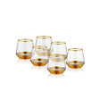 Glam  6-Piece Short Gold Water Glass Premium Shot Glass Set Julia M LifeStyles