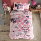 Classy Young Ranforce Single Duvet Cover Set Denim v1 Pink Julia M LifeStyles