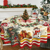 Christmas circular tablecloth home decoration indoor and outdoor desktop decoration cloth Julia M Home & Kitchen