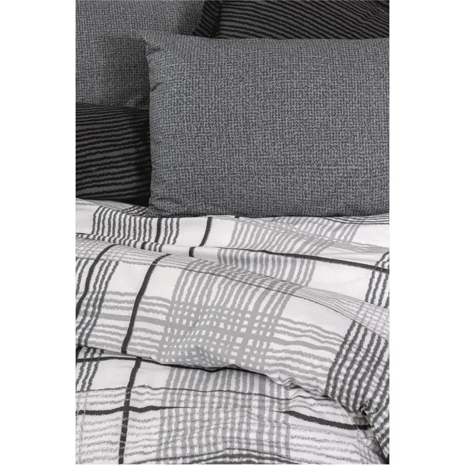 Modern Double Duvet Cover Set Cotton Box Anthracite 8680108071380 Stylish Bedding Essential