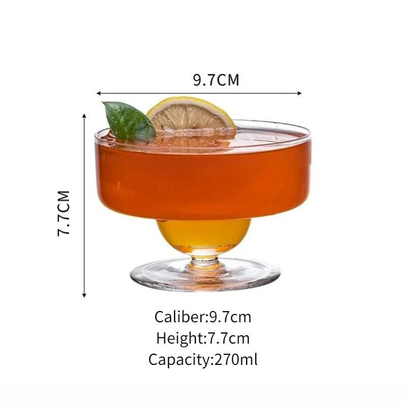 Creative Short Leg Cocktail Glasses - Wide Mouth Martini & Margarita Cups