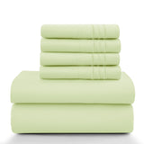 Lux Décor 6Pc Solid Sheet Set – Brushed Microfiber, 16" Deep Pockets