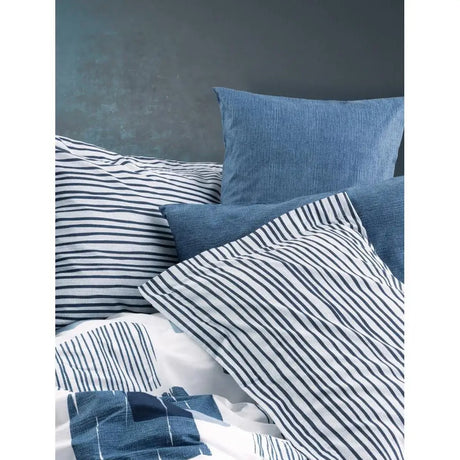 Solito Indigo Modern Double Duvet Cover Set Made of Cotton-a Stylish and Comfortable Bedding Solution