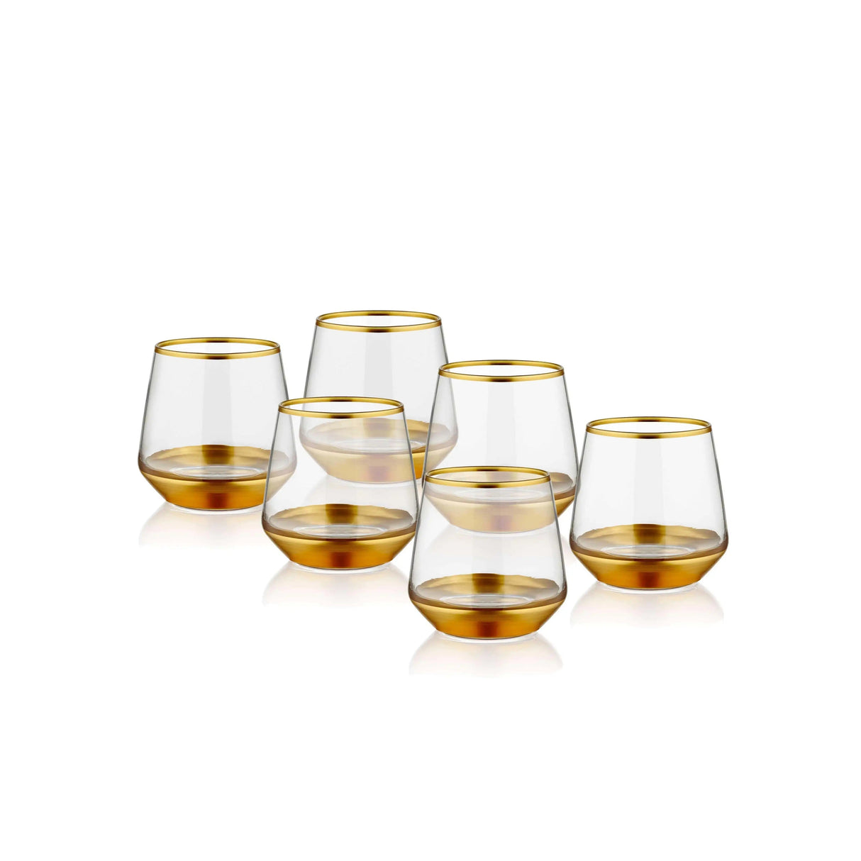 Glam  6-Piece Short Gold Water Glass Premium Shot Glass Set Julia M LifeStyles
