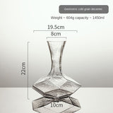 Diamond Cube Lead-Free Crystal Wine Decanter – Luxury Geometric Aerator Set