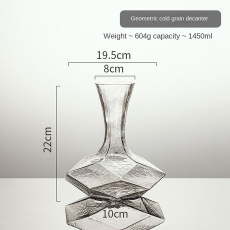 Diamond Cube Lead-Free Crystal Wine Decanter – Luxury Geometric Aerator Set