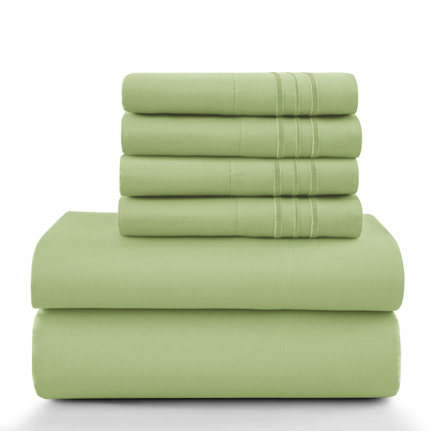 Lux Décor 6Pc Solid Sheet Set – Brushed Microfiber, 16" Deep Pockets - Julia M LifeStyles