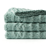 Handcrafted Cable Knit Oatmeal Throw – Soft Textured Blanket