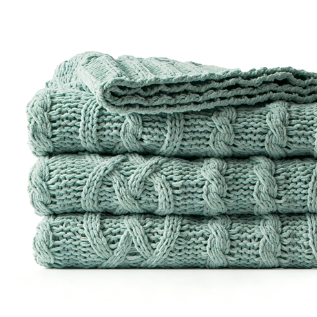 Cable Knit Textured Throw Blanket