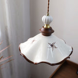 Diggia Vintage Hand-Painted Ceramic Pendant Light, French Cream Style for Restaurant, Bedroom, Entryway, Living Room, Guesthouse, Tea Room