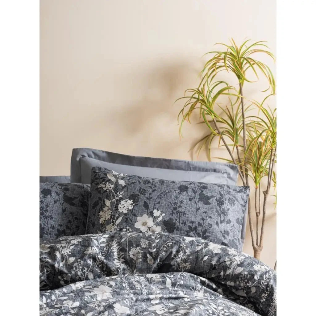 Comely Anthracite Cotton Box Dual Single Duvet Cover Set Julia M LifeStyles