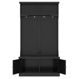 Hall Tree with Storage Shoe Bench for Entryway and Hallway, 4-in-1 Design Coat Racks with 4 Hooks for Living Room, Black