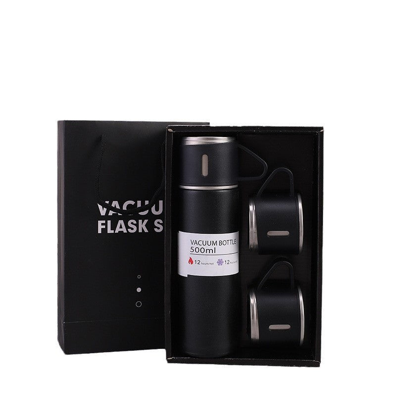 A cup of three-lid thermos cup portable fashion gift box set stainless steel cup