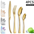 Luxury 24-Piece 304 Stainless Steel Cutlery Set - Dishwasher Safe Silverware Julia M Home & Kitchen