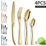 Luxury 24-Piece 304 Stainless Steel Cutlery Set - Dishwasher Safe Silverware Julia M Home & Kitchen