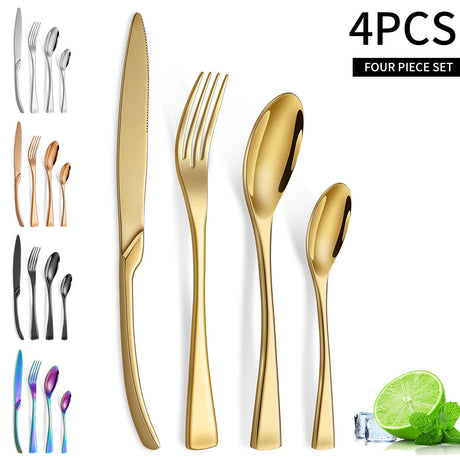 Luxury 24-Piece 304 Stainless Steel Cutlery Set - Dishwasher Safe Silverware Julia M Home & Kitchen
