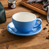 Nordic Ceramic Latte Cup – 300ml Artisan Coffee Cup with Contrast Rim