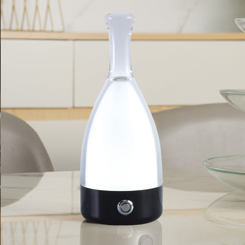 Wine Bottle Table Lamp INS Wind Light Luxury Creative Bedroom Bedside Lamp Net Red Clear Bar Decoration Charging Table Lamp Julia M Home & Kitchen
