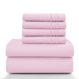 Lux Décor 6Pc Solid Sheet Set – Brushed Microfiber, 16" Deep Pockets