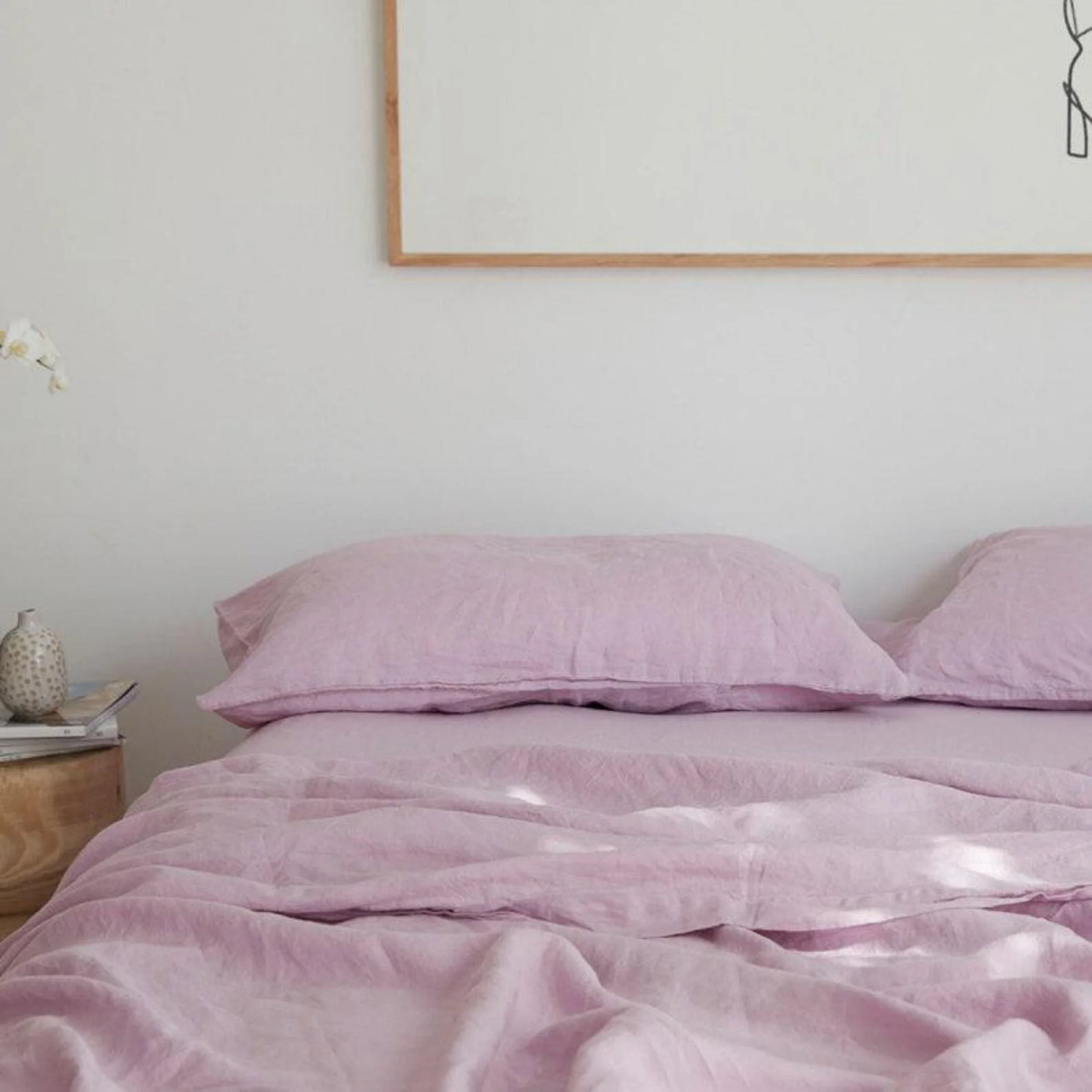 Blush Pink 100% Cotton 3-Piece Duvet Cover Set 300tc Thread Count Anti-Static Anti-Bacteria European-American Style Solid Hotel