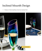 Creative Bevel Champagne Wine Glass Cups Crystal Transparent Goblet Colored Glasses Nordic Ins Style Color Changing Wine Cup Julia M Home & Kitchen