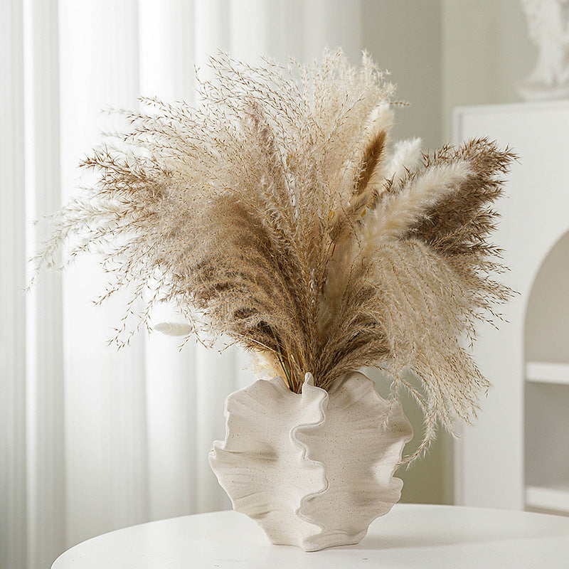 European style plain fired white ceramic vase with frosted texture, hydroponic dried flowers, home decoration ornaments, gifts, handicrafts Julia M Home & Kitchen