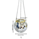 Disco Ball Planter Hanging Mirror Spherical Plastic Flower Pot Horticultural Hanging Basket