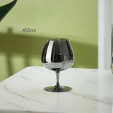 Electroplated Black Crystal Brandy Goblet - Smoky Gray Elegance Julia M Home & Kitchen