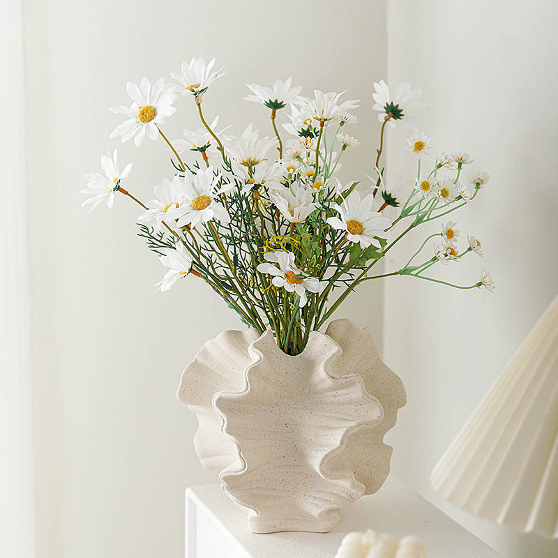 European style plain fired white ceramic vase with frosted texture, hydroponic dried flowers, home decoration ornaments, gifts, handicrafts Julia M Home & Kitchen