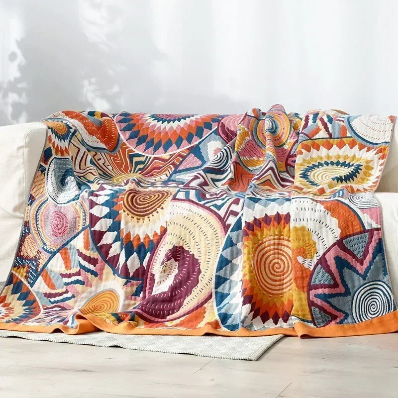 Bohemian Nordic Cotton Flannel Blanket – Ultra Soft, Stylish & Durable