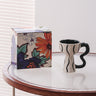 French Elegance Tall Stem Ceramic Mug Creative Ice Cream Cup Living Room Decor