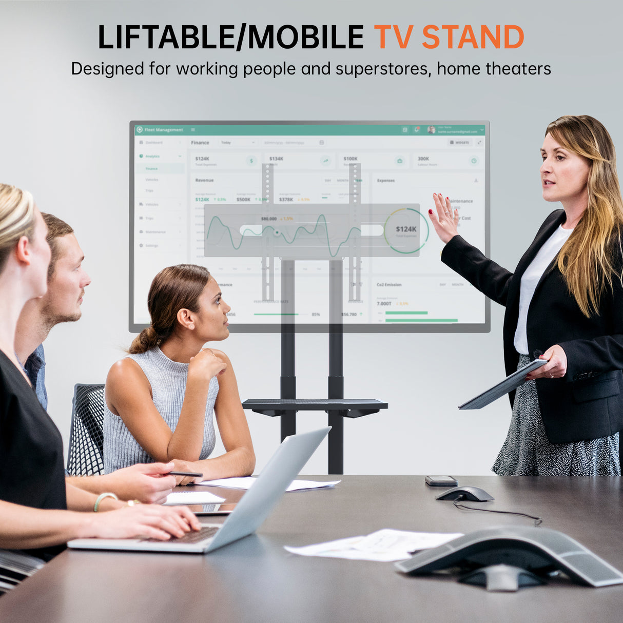 Universal Rotating TV Stand, Suitable for 32-80 inch TVs, Tiltable Desktop TV Stand, Maximum VESA 600x400mm (Black)