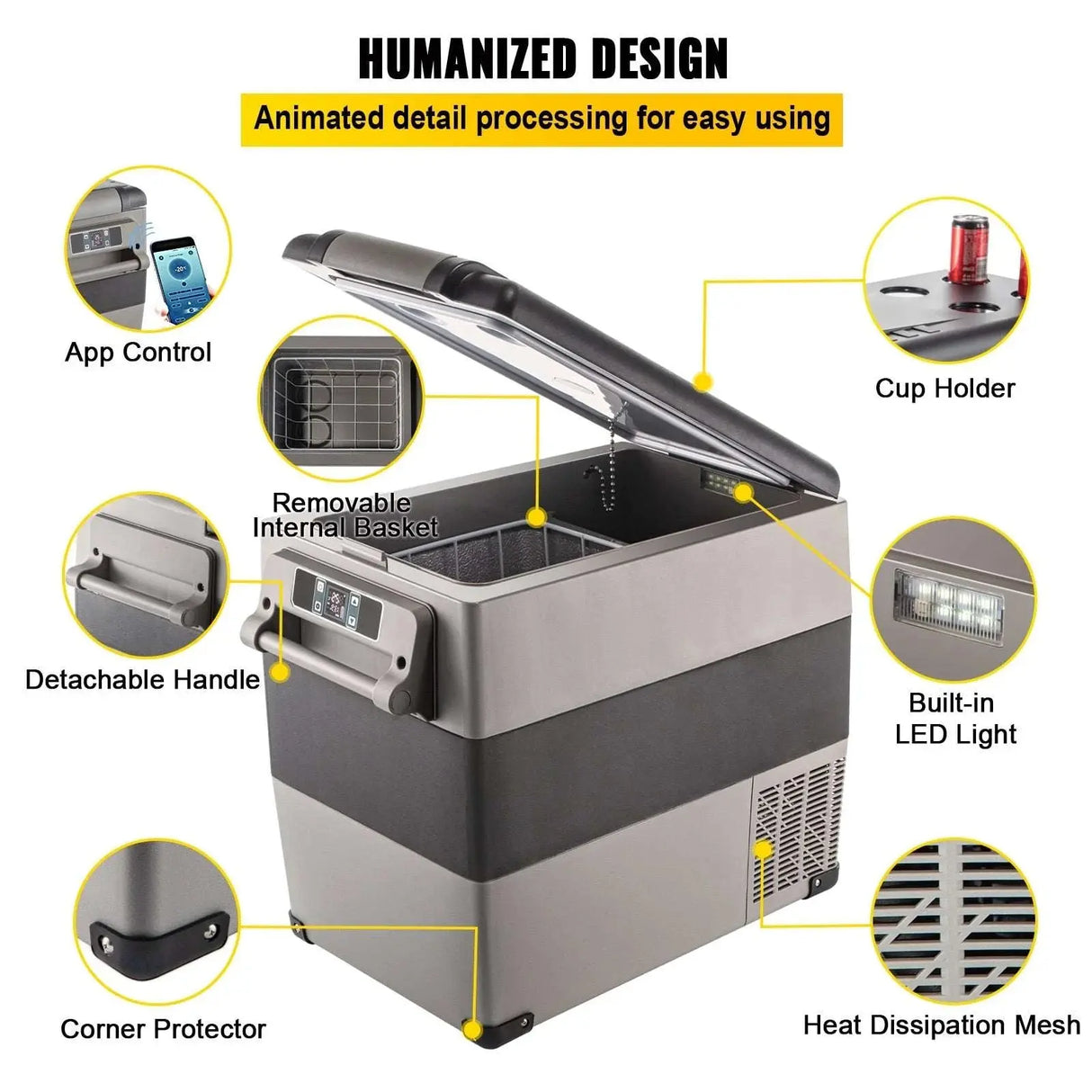 APP Control Portable Compressor Mini Fridge Freezer - Julia M LifeStyles