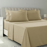 Lux Décor 6Pc Solid Sheet Set – Brushed Microfiber, 16" Deep Pockets