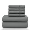 Lux Décor 6Pc Solid Sheet Set – Brushed Microfiber, 16" Deep Pockets