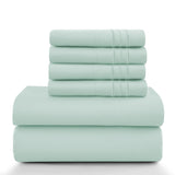 Lux Décor 6Pc Solid Sheet Set – Brushed Microfiber, 16" Deep Pockets
