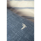 Cotton Box Klein Double Duvet Cover Set Navy Blue with Embroidered Ceria Design Julia M LifeStyles