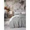 Patara Gray Cotton Box Klein Embroidered Double Duvet Cover Set