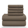 Lux Décor 6Pc Solid Sheet Set – Brushed Microfiber, 16" Deep Pockets