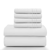 Lux Décor 6Pc Solid Sheet Set – Brushed Microfiber, 16" Deep Pockets