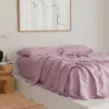 Blush Pink 100% Cotton 3-Piece Duvet Cover Set 300tc Thread Count Anti-Static Anti-Bacteria European-American Style Solid Hotel